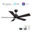 Ventilateur de plafond intelligent avec télécommande Ascender, ensemble d'éclairage inclus, fonctionne avec l'assistant Google, Amazon Alexa et les raccourcis Siri.-451445658-451445660-451445662