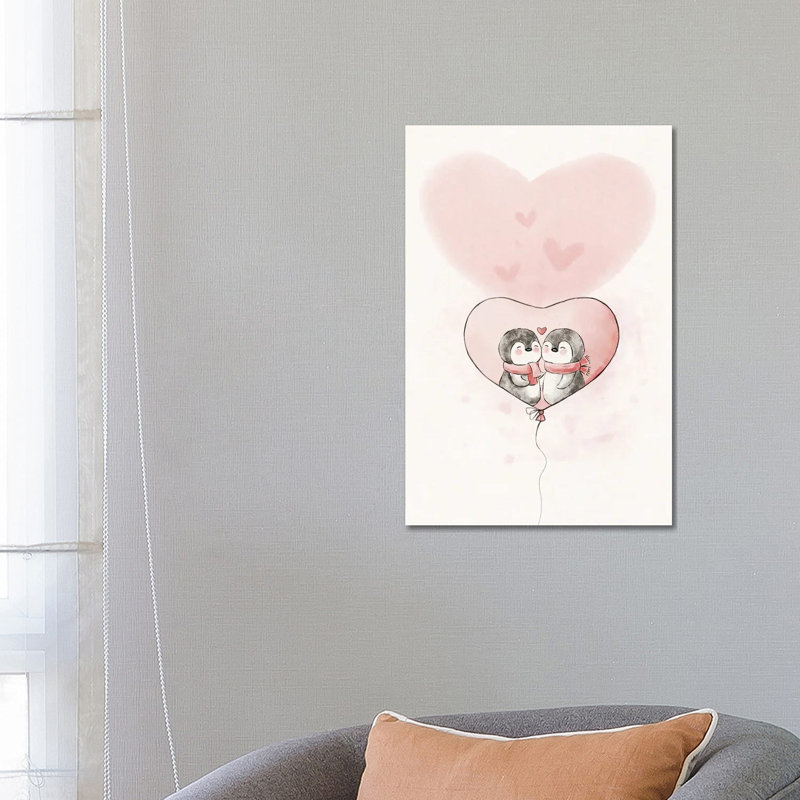 Penguin In Love by Xuan Thai - Gallery-Wrapped Canvas Giclée on Canvas, 66.04 cm H x  45.72 cm W  x  1.905 cm D