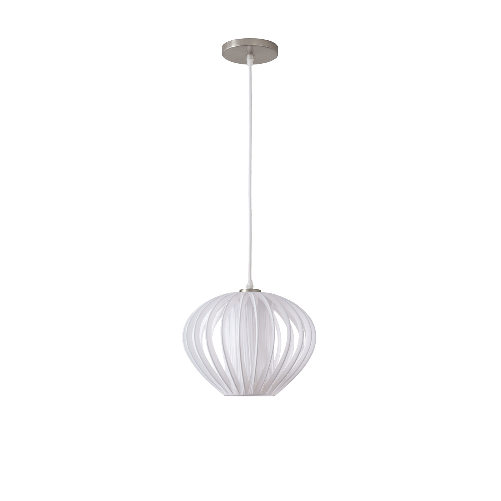 Mouton 1 - Light Pendant, Satin Nickel & White