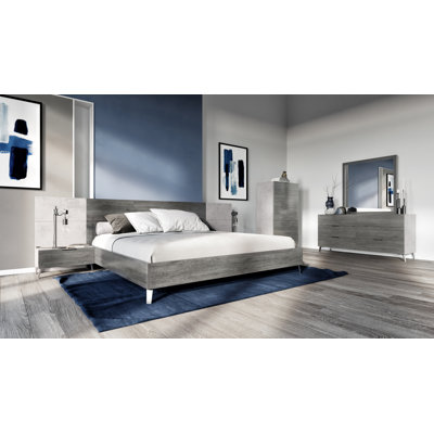 Bronx Italian Grey Bedroom Set