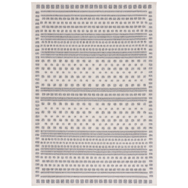 Gray and Beige Geometric 8' x 10' Synthetic Area Rug