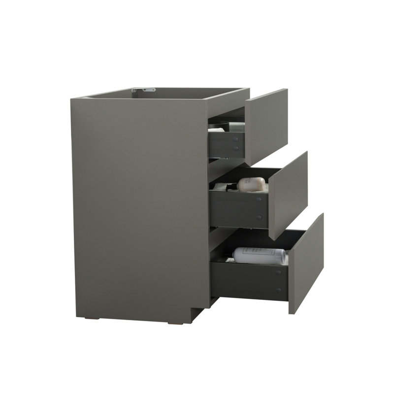 【Évier non inclus, armoire de meuble-lavabo seulement Cabinet Armoire de plancher SANS bassin, avec trois tiroirs, pré-assemblée