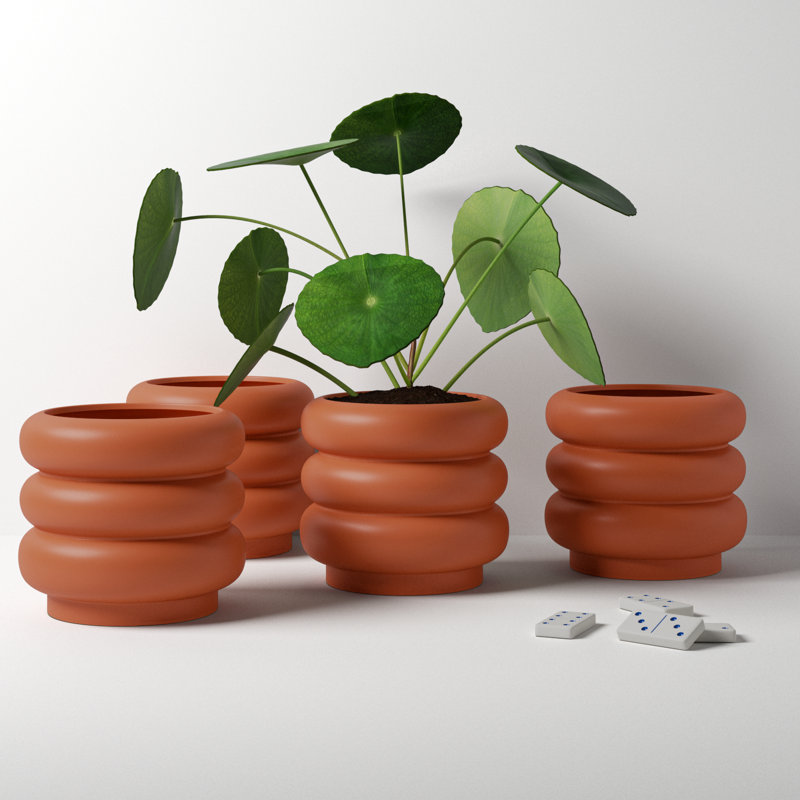 Tarus Handmade Ceramic Pot Planter, 5" H x 6" W x 6" D