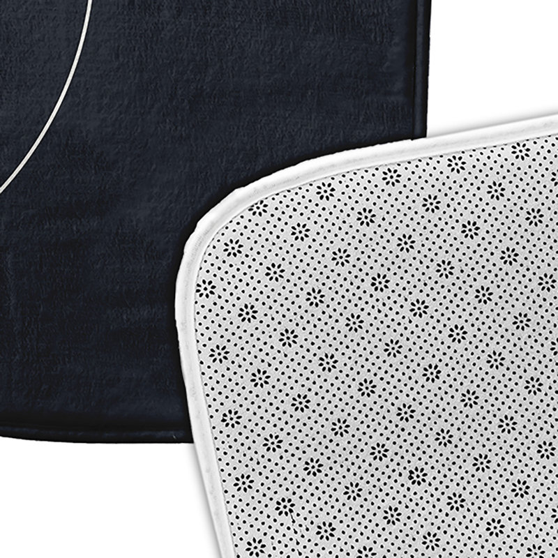 Tapis de bain Nautical Nights, L 17 po x L 24 po, Noir