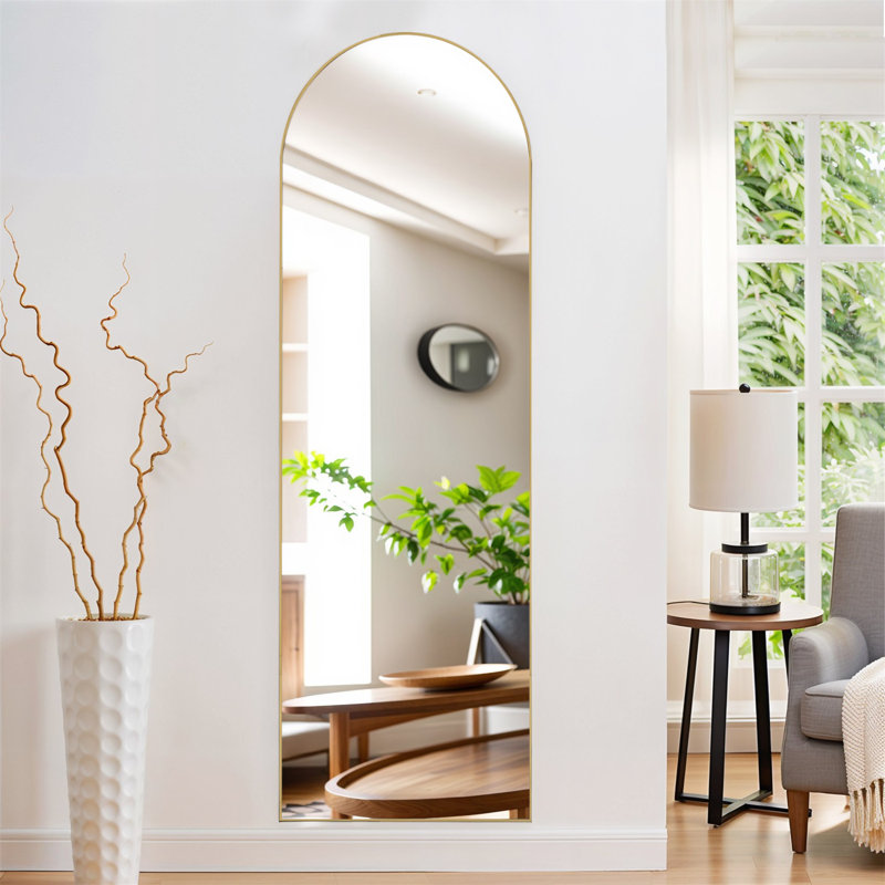 Miroir pleine longueur arqué, Doré, 64 po x 21 po