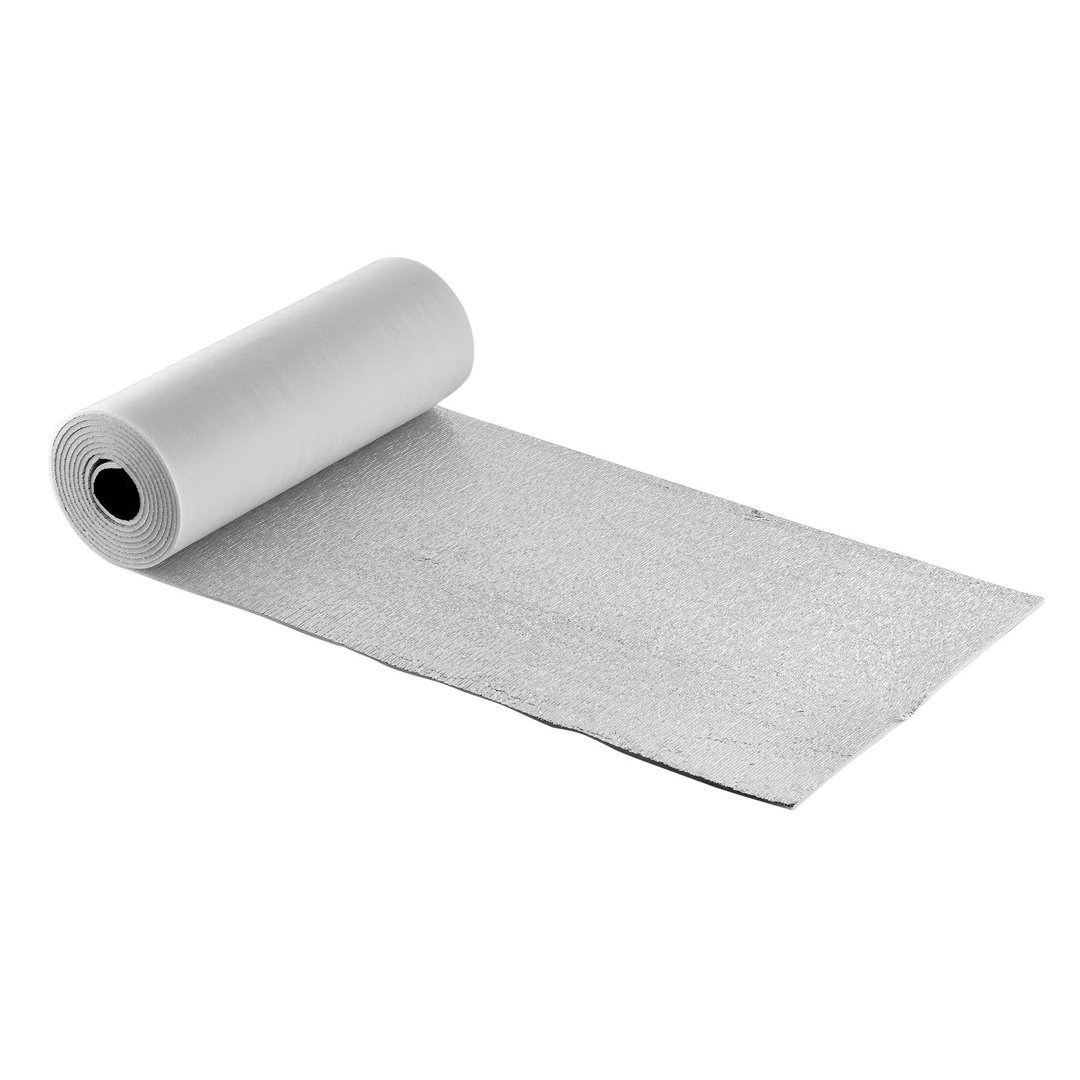 Reflective Insulation Roll, 2 Car Garage Door Thermal Insulation Kit, 6mm 5.49 m x 0.61 m, Aluminum Foil EPE Foam Core Radiant Barrier, White PE Film