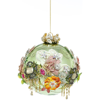 Kings Jewel Ball Ornament, Mint - 5 Inches