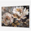 Pivoine blanche et grise blanche en mouvement IV - pivoines, art mural acrylique sur verre-101524154