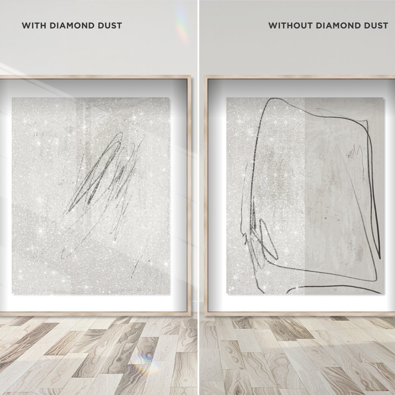 Modernist Set Shadowbox Abstract Print by Oliver Gal, Black Frame, 16 x 20, 21.5"H x 25.5"W, Natural Oak Shadowbox