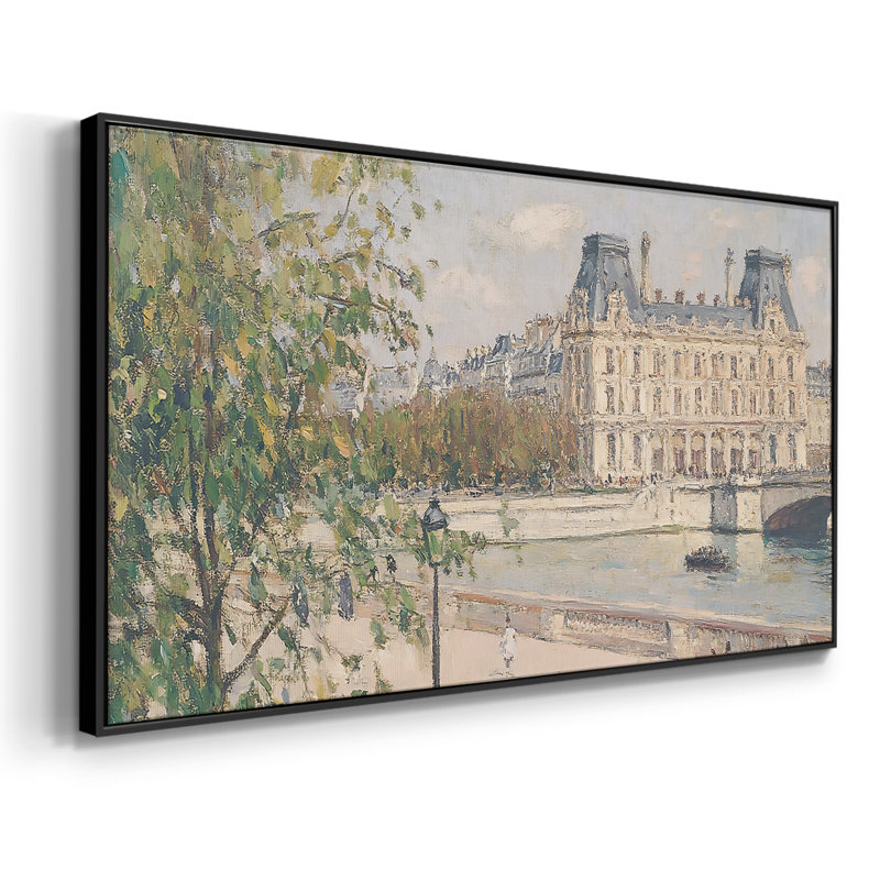 Série paysage - Lxxxi - Toile tendue avec châssis encadré - Prêt à être accroché, H 21 po x l 41 po, Noir