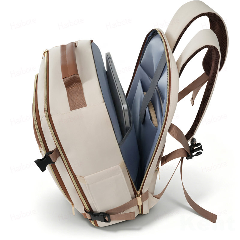 Ensemble de bagages 3 pièces - Valise à carreaux 28 po avec sac de toilette à sec TSA, Ivoire ivoire
