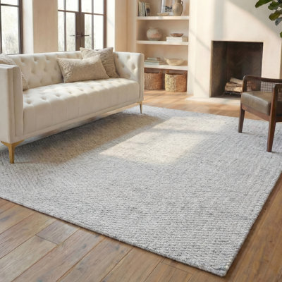 Natura Hand Loomed Pet Yarn Pile Solid Color Rug