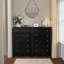 Commode noire pour commode de chambre à coucher avec 5 tiroirs en tissu pour garde-robe moderne