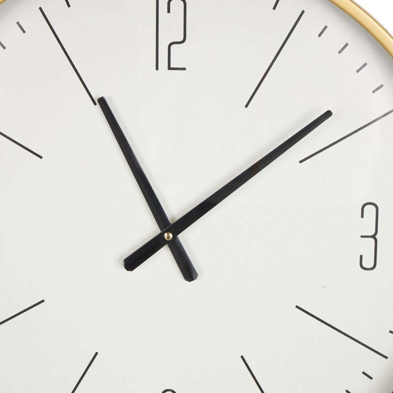 Amburgey 19.63" Glass Wall Clock, Gold