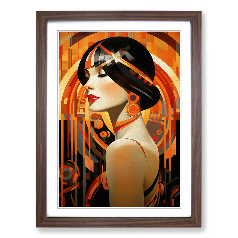 Single Picture Frame Print on Wood, Walnut Framed, 64cm H x 46cm W