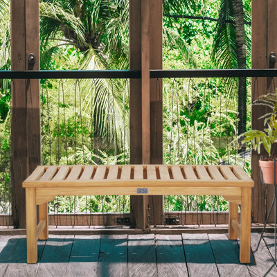 Costello Wooden Garden Bench by Highland Dunes