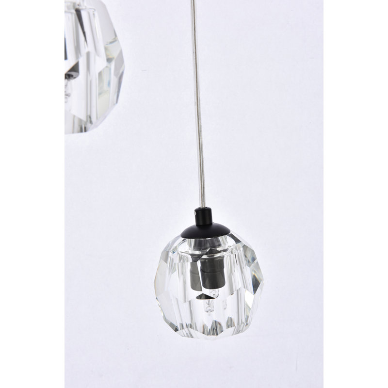 Luminaire suspendu Swampscott, Noir, Trois lumières, H 83 po x l 11,8 po x P 3,7 po