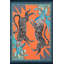 Tapis décoratif lavable orange à motif animal léopard-623770608