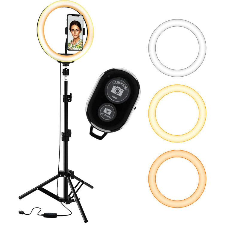 AFI R08 8-inch selfie ring light with tripod stand & phone holder – KINGJOY