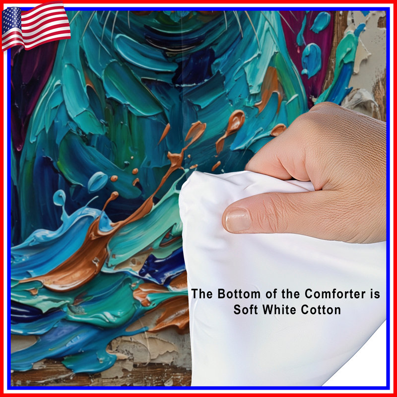 Colourful Seal Painting Comforter, Queen