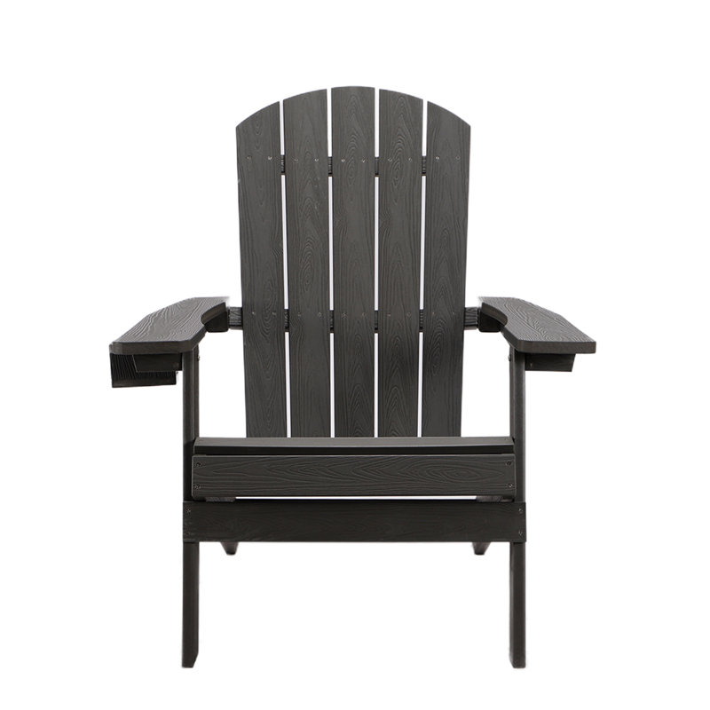 Chaise Adirondack pliante en plastique Tranquilo Depot, Gris foncé