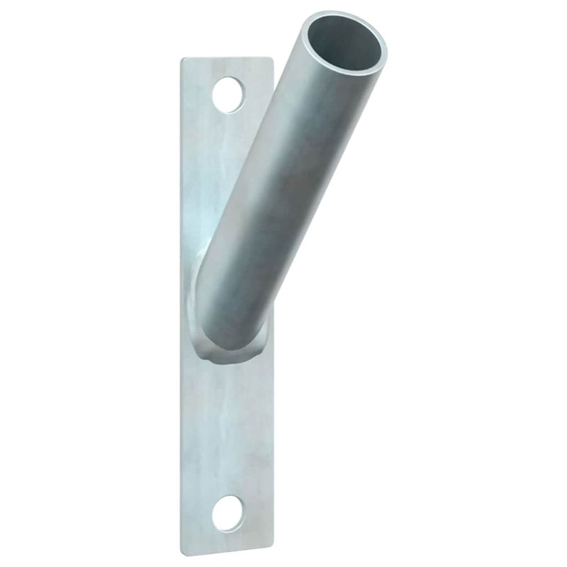 Flag Pole Holde Steel Holder Display Decorative Mount Indoor Outdoor, 15cm W  x 3cm D, Silver