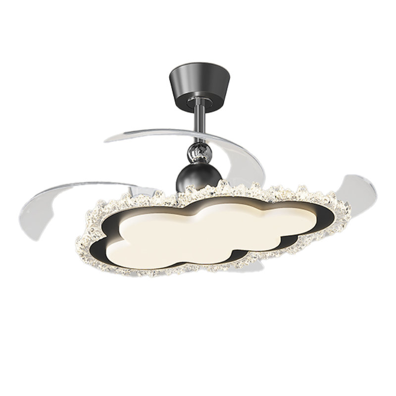 Hidden Blade Flush Mount Ceiling Fan With Light, 42" Led, Remote Control, Dimmable, Reversible, Indoor