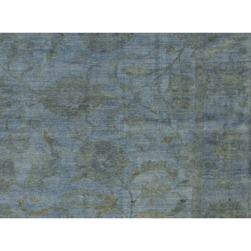 Tapis bleu clair noué à la main de haute qualité