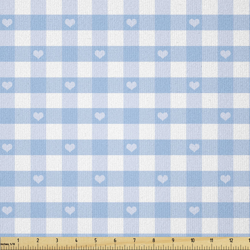 Chrystle Gingham Motif with Little Hearts Multi-Purpose Fabric