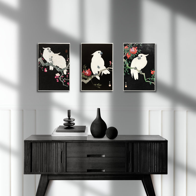 The White Cockatoos by Ohara Koson - 3 Piece Wrapped Canvas Print, 31" W x 46" H