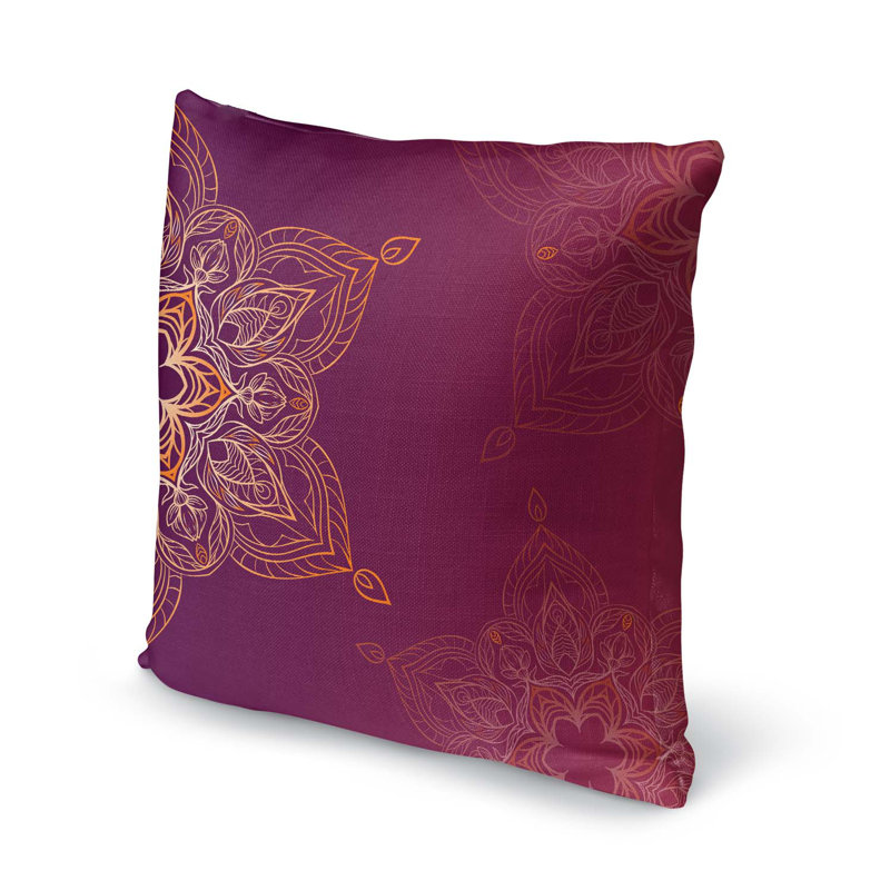 Cotton Blend Outdoor Reversible Throw Pillow, 24" x 24"