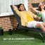 Chaise longue d'extérieur Outsunny, ensemble de 2 pièces avec roulettes et 5 positions réglables pour le patio, la plage, la cour, la piscine, noir