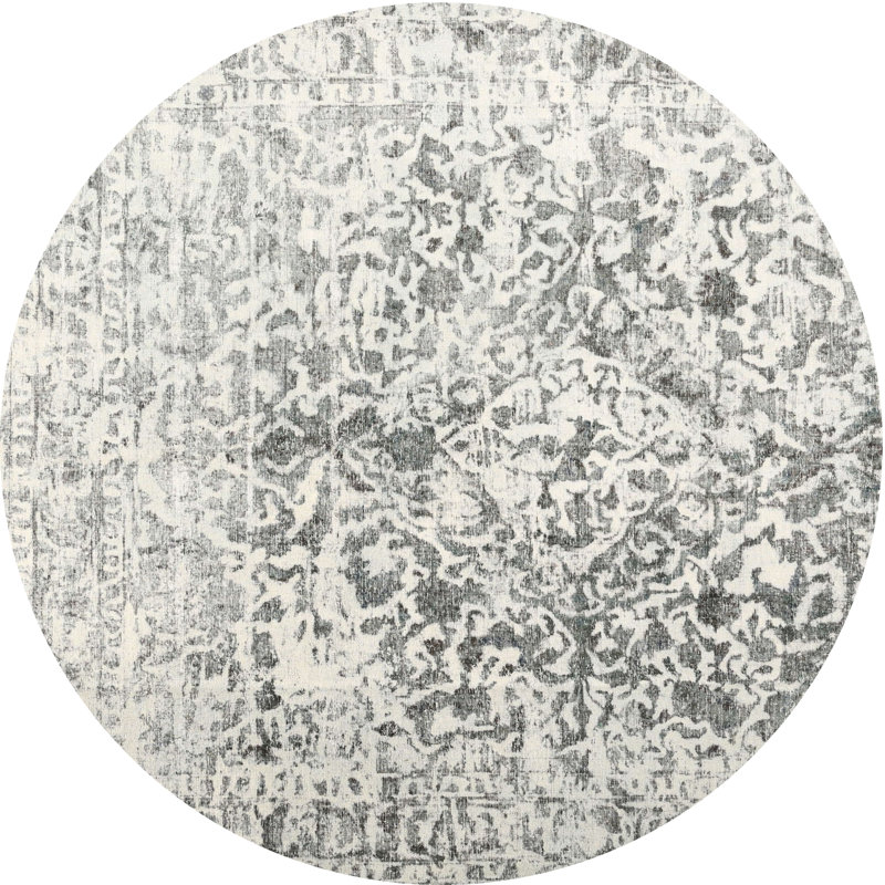 Tapis beige contemporain, Rond 4 pi