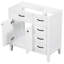 Base de meuble-lavabo de salle de bain 36 po seulement en blanc. Rangement de tiroir. Bois massif et style moderne. Autoportant. Base blanche requise. Tiroirs pour articles.-121099939