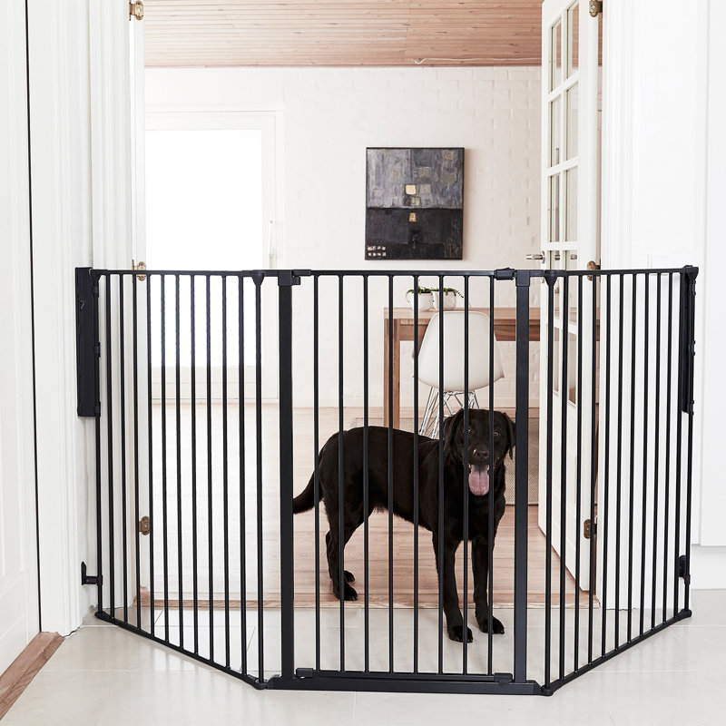 Metal Wall Mounted Pet Gate, Black