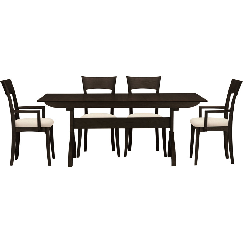 Sarah 5 - Piece Dining Set, Smoke Cherry, Hemp Fabric