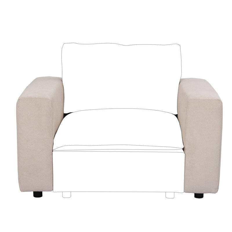Canapé modulaire en velours côtelé 9 po avec accoudoirs