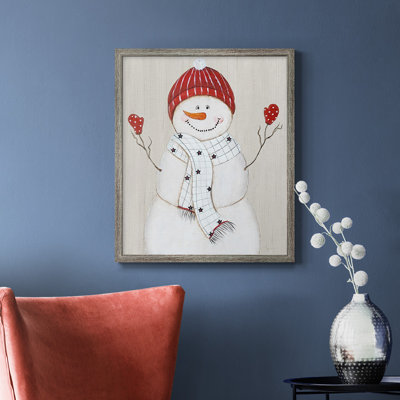 Festive Snowman III Premium Framed Canvas - Ready to Hang