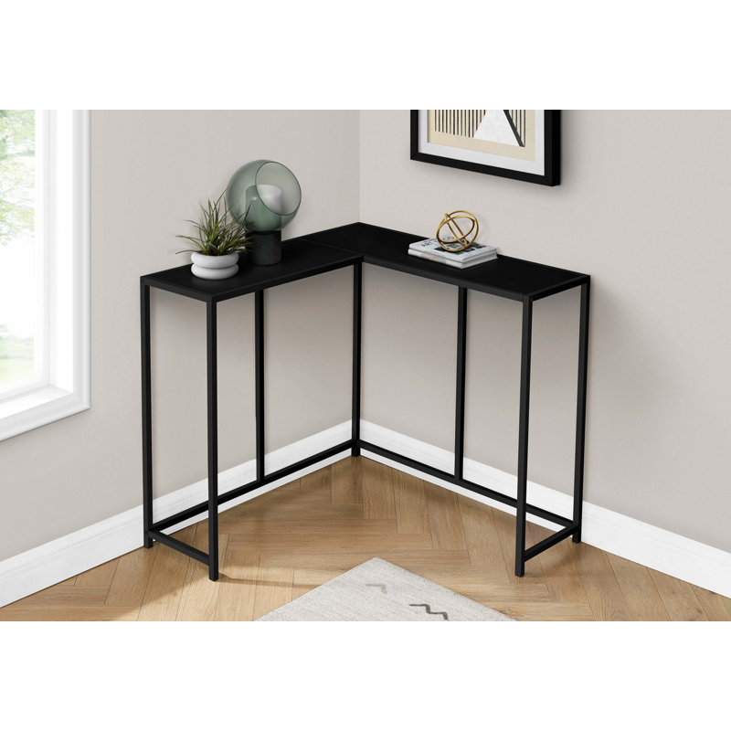 Table d'appoint Jordyn, console, entrée, étroite, d'angle, contemporaine,, Black, Black Marble