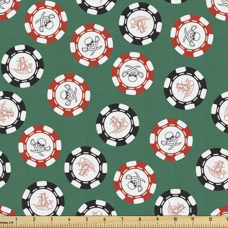 Chezare Poker Chips Pirates Money Diagonal Bones Skull Multi-Purpose Fabric