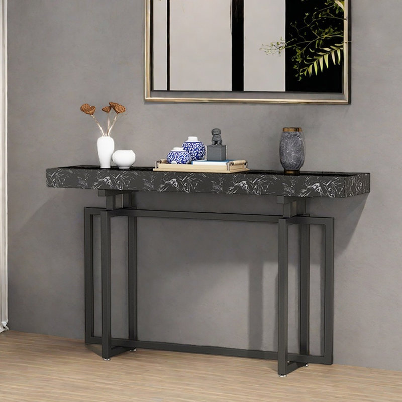 Console Nordic Minimalist, Noir, H 31,5 po x l 39,4 po x P 11,8 po, Noir