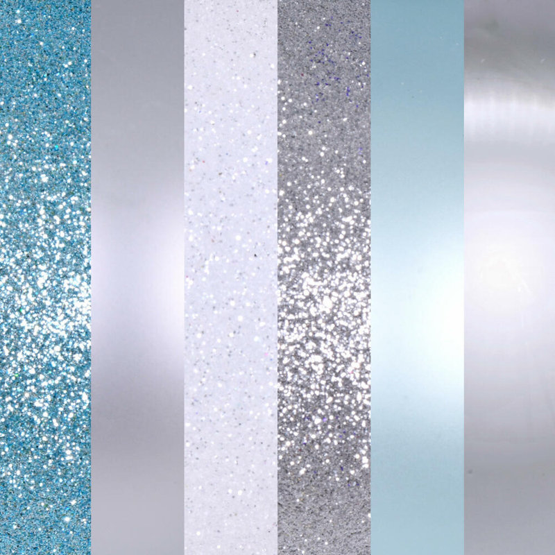 Assortiment d'ornements Gasperoni, H 3 po x l 3 po x P 3 po, Argent / Bleu / Blanc