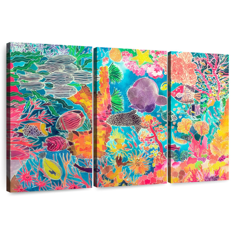 Brampt Tropical Coral, 32" H x 50" W