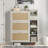 Bohemia Style Shoe Cabinet With 3 Rattan Flip Drawers, 3 Square Shelves And 1 Storage Drawer And Key Hooks-175164029