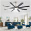 Ventilateur de plafond 66 pouces à profil bas en ABS avec lumières à intensité variable et télécommande intelligente à 6 vitesses pour un moteur à courant continu-1785998093