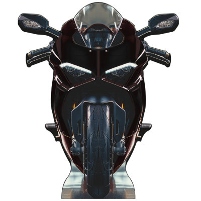 Sports Bike Motorcycle Bike Biker Road Asphalt Rash Stand In Cardboard Cutout Standee Standup
