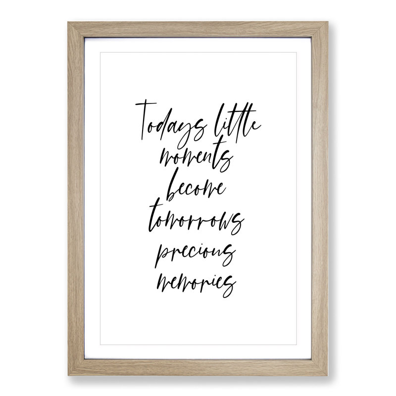 Todays Little Moments - Picture Frame Typography, 90cm H x 65cm W x 2cm D, Oak
