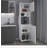 White Kitchen Pantry with Open Storage and 2 Doors