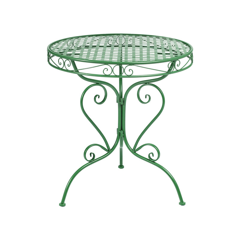 Round Iron Outdoor Bistro Table - 70 cm W 70 cm D, Green