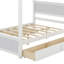 Wood Canopy Bed With Four Drawers And Support Slats